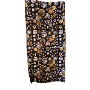 TerryTown Moon and Stars Bath Towel Extra Large Black Gold Celestial 30" x 60"